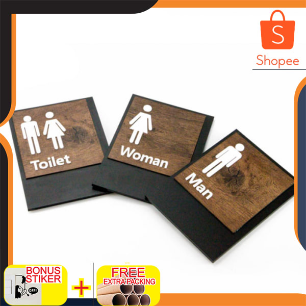 

LABEL TOILET ACRYLIC KAYU | PAPAN TOILET AKRILIK Keren