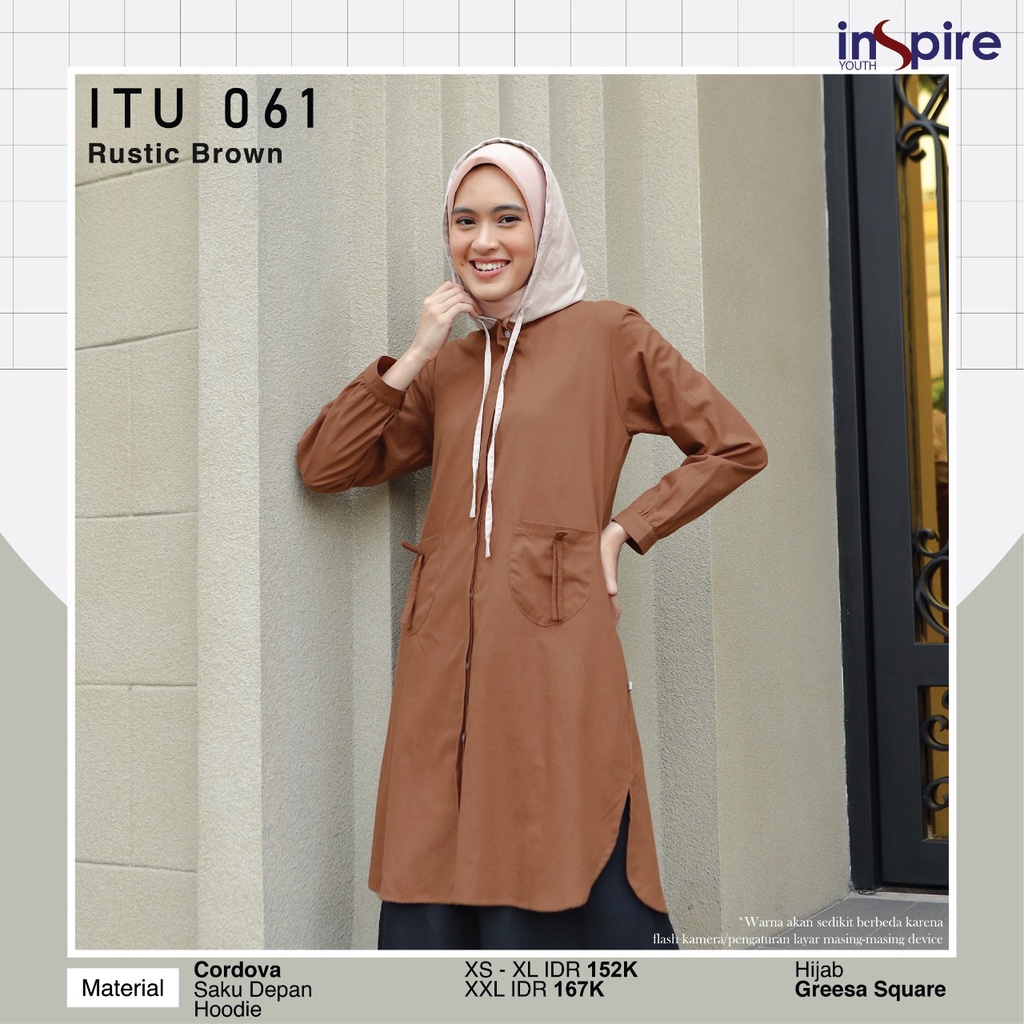 Tunik Wanita Inspire ITU 061 Dengan Variasi Hoodie Kekinian