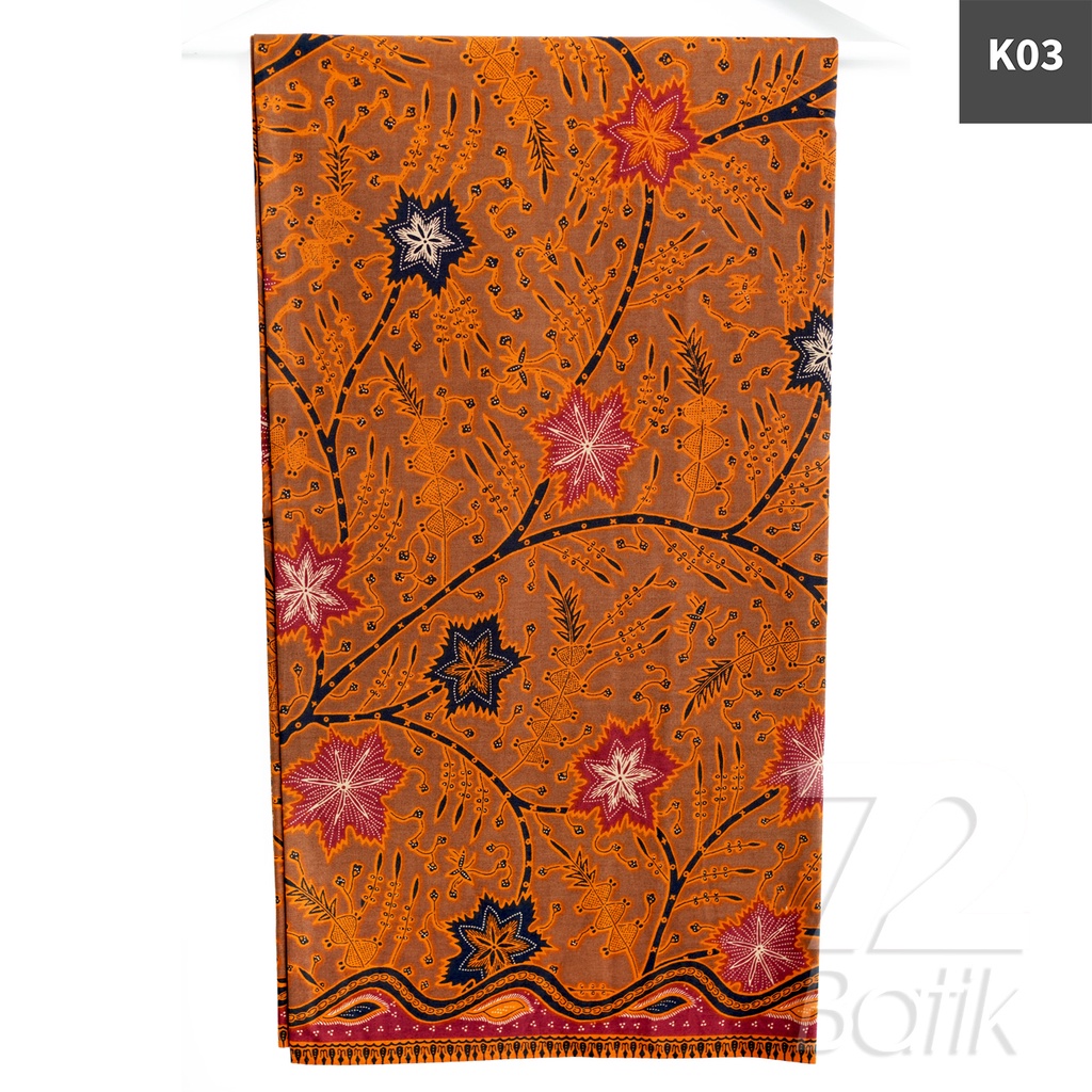 KAIN BATIK PREMIUM Bahan Katun Motif Kembang Asri Warna Coklat 722356 Cap 72 Jarik Jarit Samping Kebat Panjang Batik Katun Modern Premium Bahan Seragam Batik Pernikahan Kantor Keluarga Murah Kamen Jadi Batik Bali Lembaran