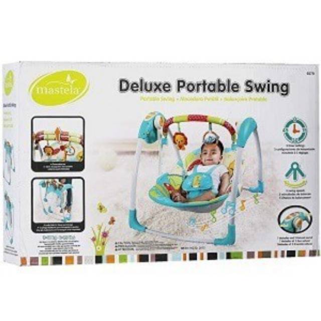 Mastela Deluxe Portable Swing Giraffe Blue &amp; Pink