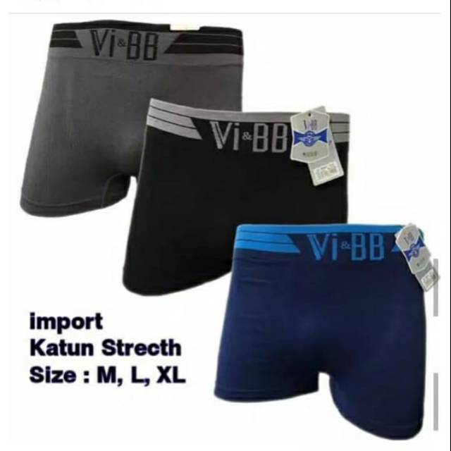 CD  boxer pria rajut import VI&amp;BB (m.l,xl,xxl)