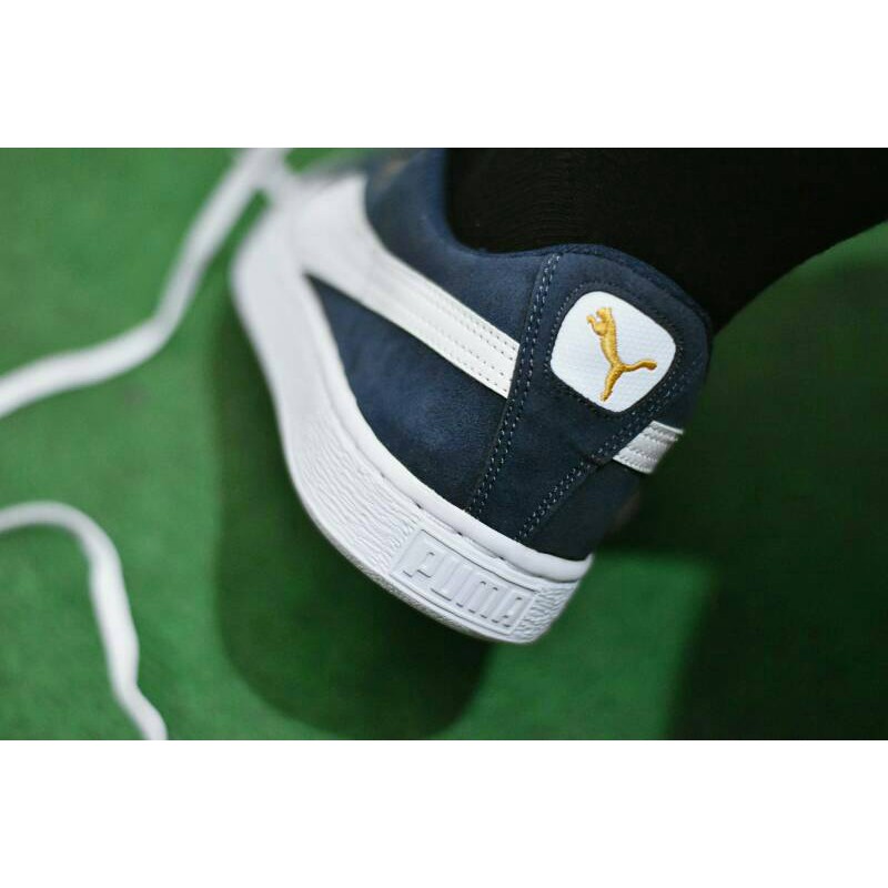 HOT SALE Sepatu Casual Puma Suede Grade Ori / Navy Putih / Sneakers Pria Berkualitas