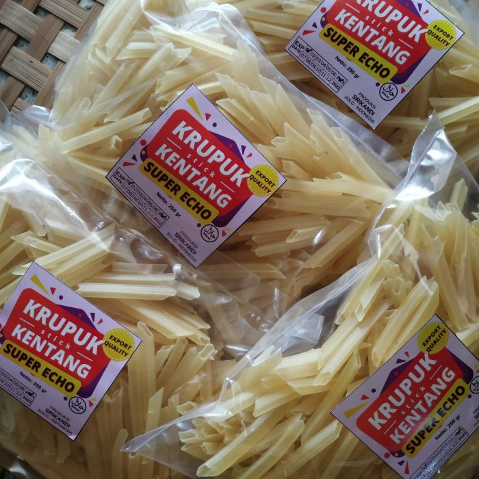 

TERLARIS Kerupuk Stik Kentang Krupuk Potato Stick Mentah Super Echo Gurih 250gr