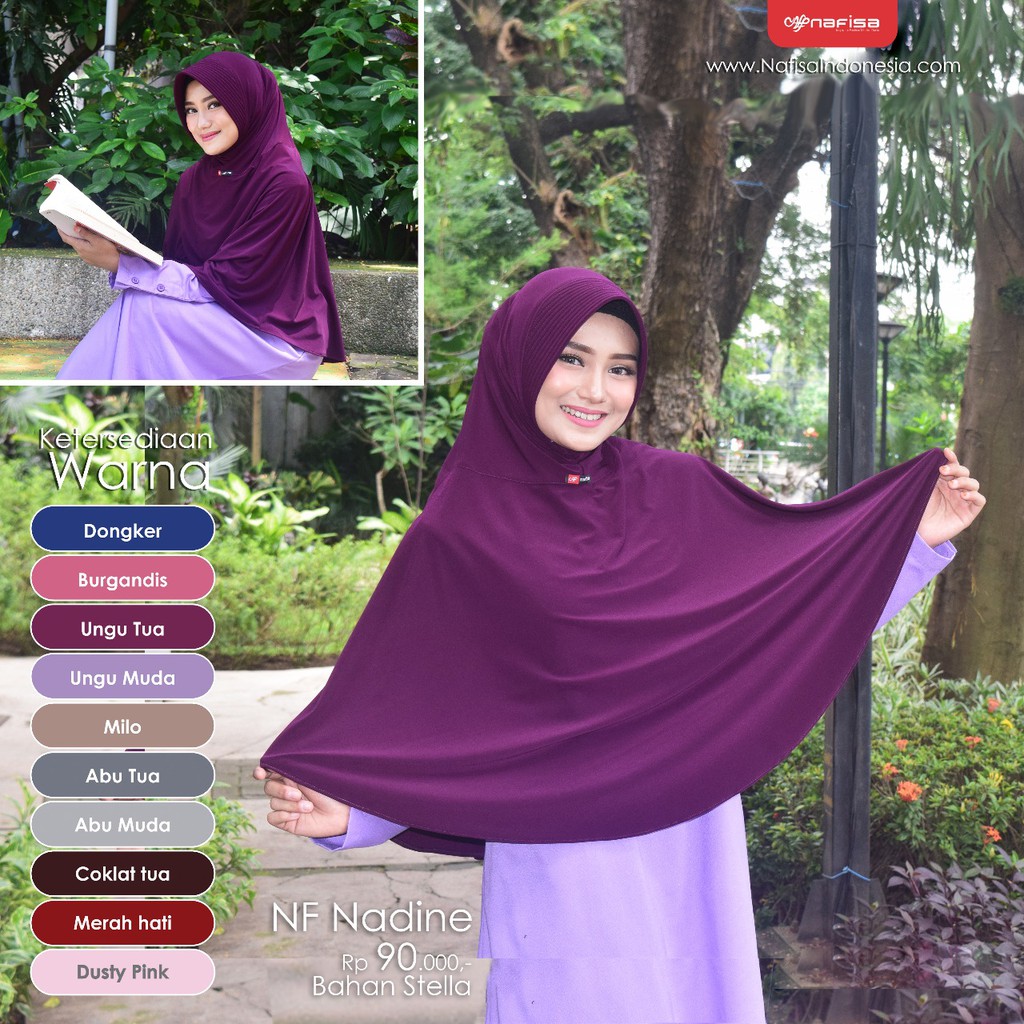 PROMO 12.12 !!!! Jilbab Instan Nafisa Nadine | Kerudung Bergo Syari Busana muslim Trend Hijab Bergo Pet Polos