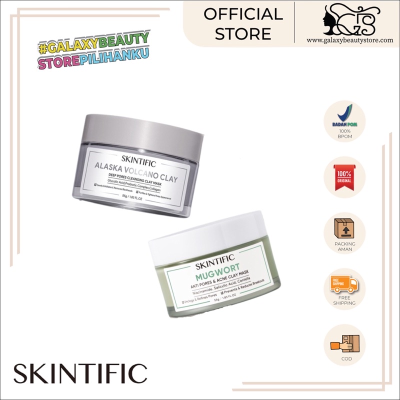 SKINTIFIC CLAY MASK / MUGWORT CLAY MASK / ALASKA VOLCANO CLAY MASK