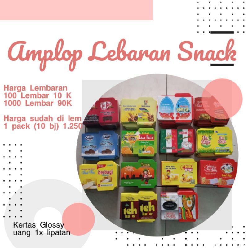 

Amplop Lebaran Snack / Amplop lebaran unik /Amplop Lembaran