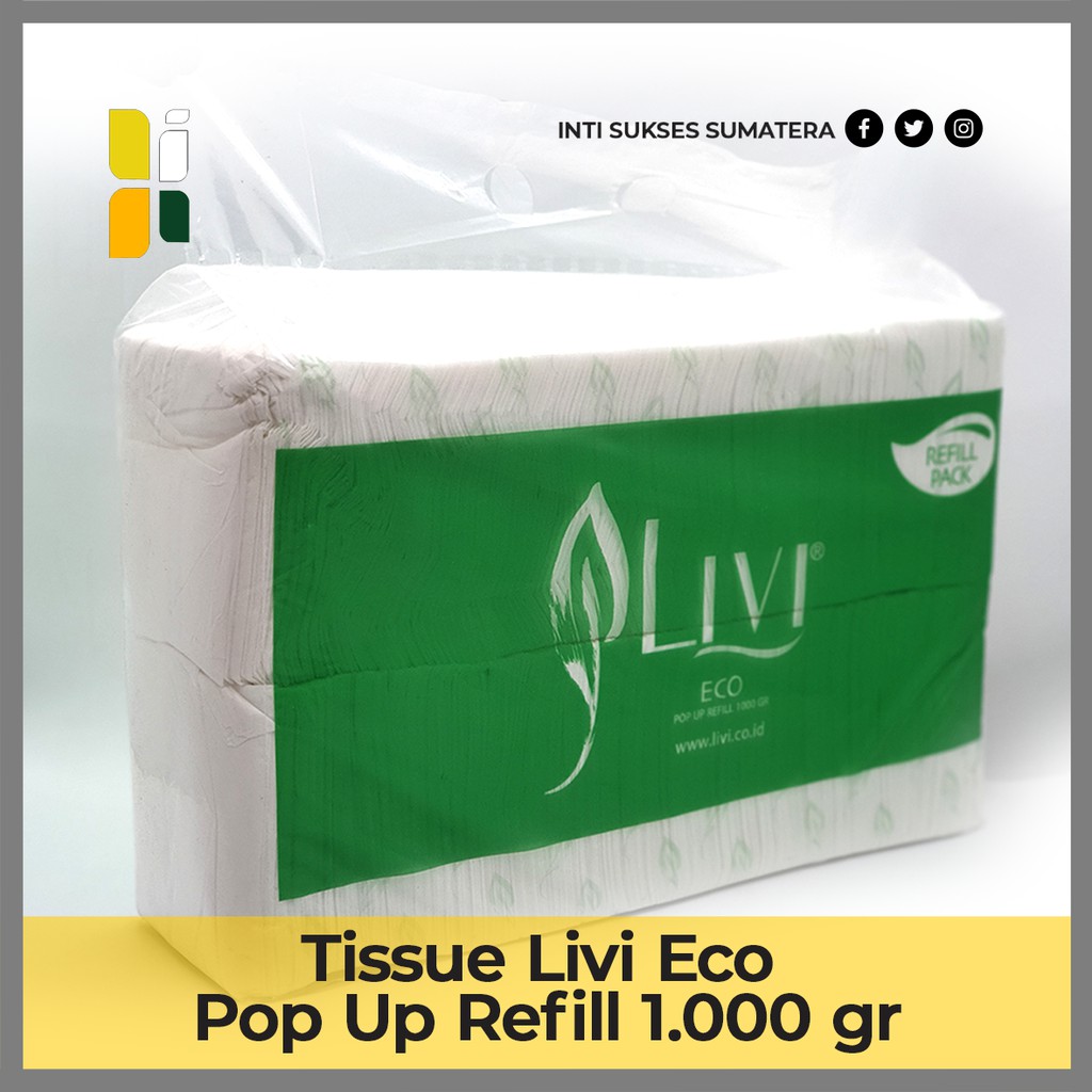 Jual TISSUE TISU LIVI ECO POP UP REFILL 1 000 GRAM Shopee Indonesia