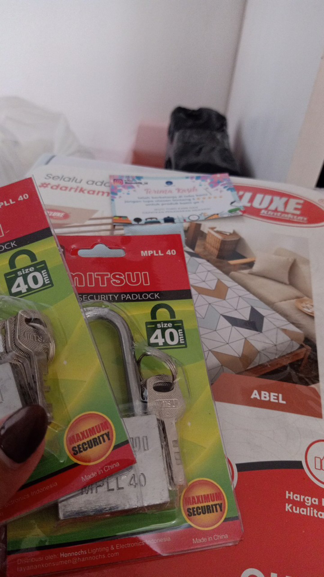 Mitsui Gembok Baja Size Panjang Mpll 40mm - Silver