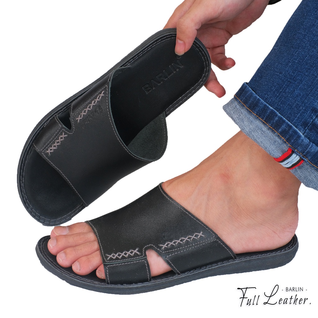 Sandal Kulit Pria Casual - Sendal Kulit Pria Original Barlin