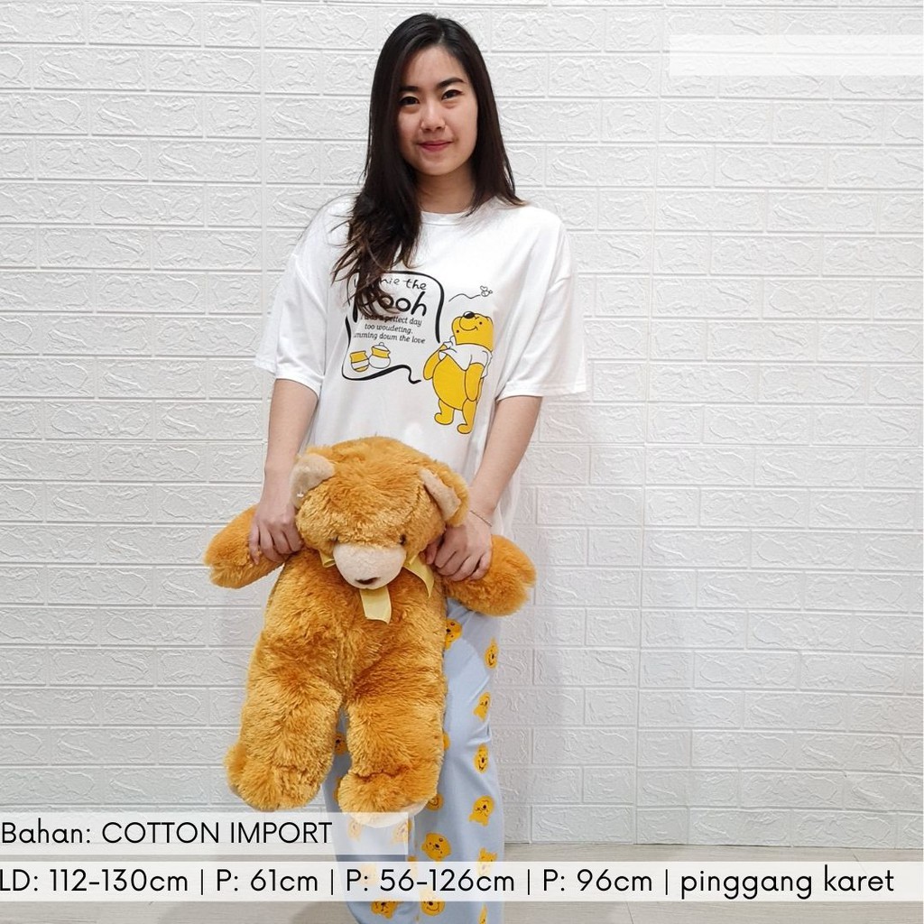 3316 kaos pajamas one set import big baju tidur