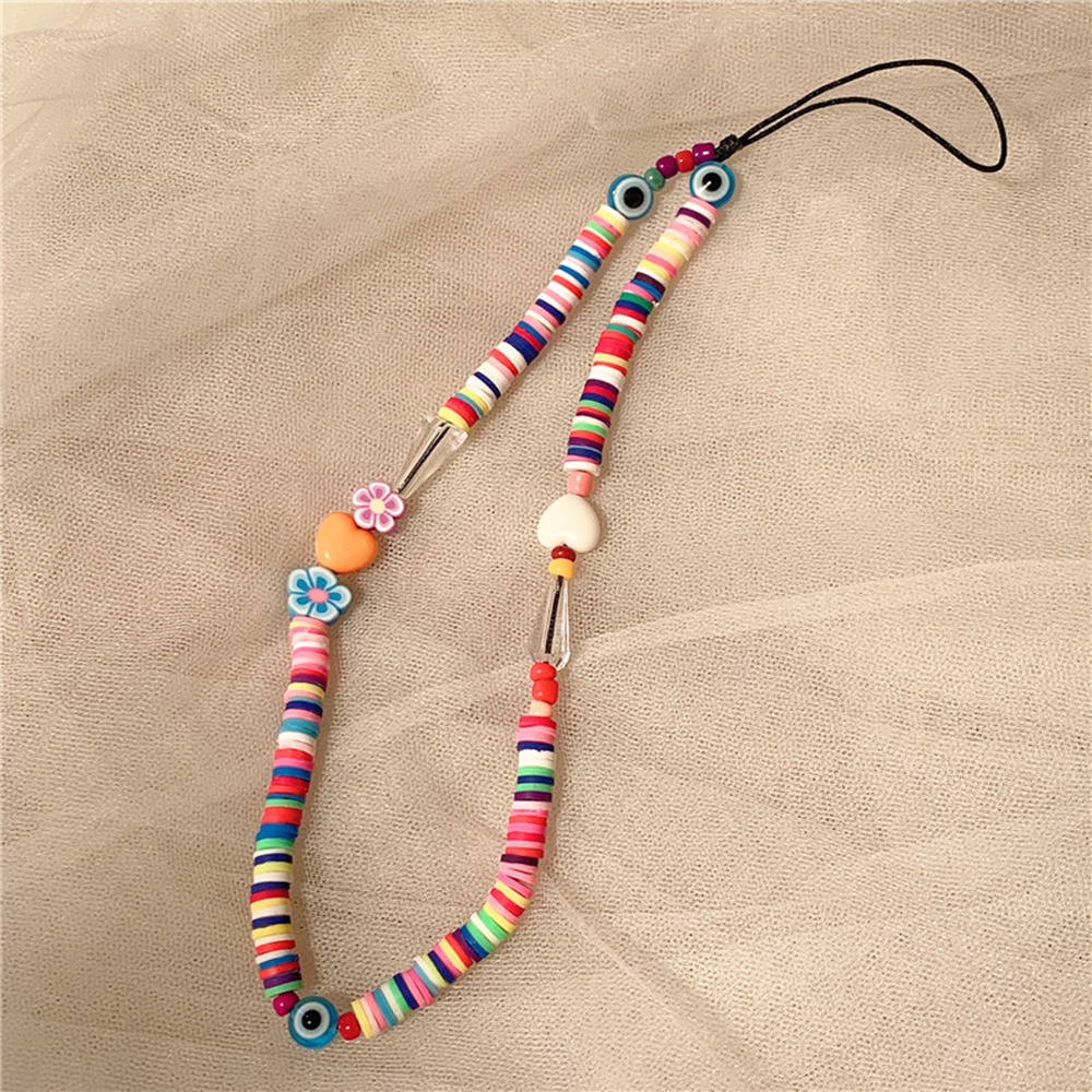 【COD Tangding】Tali Lanyard Ponsel Desain Manik-Manik Mutiara Bahan Akrilik Gaya Bohemian