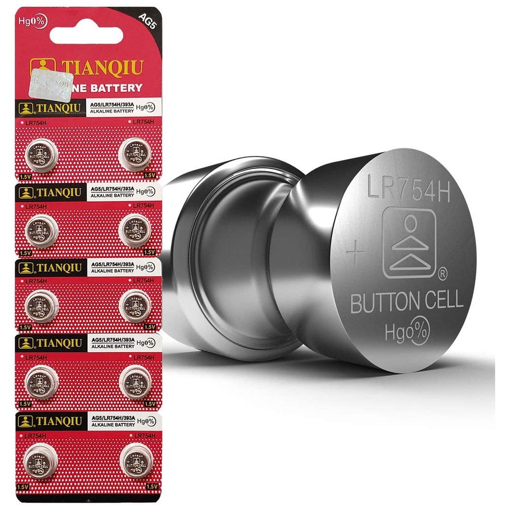 Baterai Batre Lithium Kancing Koin AG5 AG 5 LR754 Button Cell 1.5V Jam Kalkulator Alat Bantu Dengar