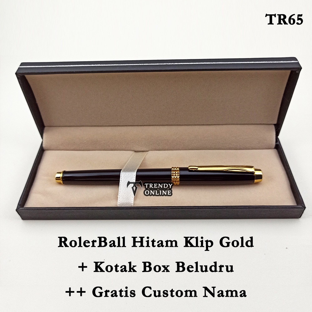 

Pulpen Roller Ball Elegan FREE GRAFIR Custom Cetak Nama dan Box Exclusif, Pen Elegan Ball point, Bolpoin Hitam Klip Gold