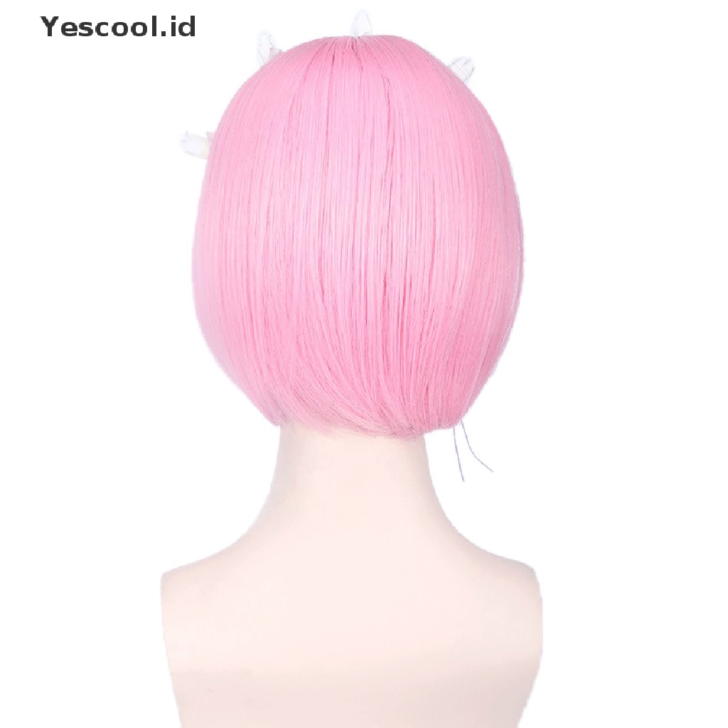 【Yescool】 Hajimeru Isekai Seikatsu Rem Ram Twins Blue Pink Cosplay Wig +Pins Party New .