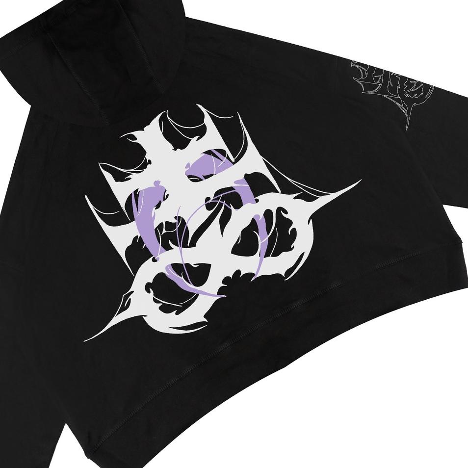 Harga Termurah GRDT Silence Hoodie Oversize Crop Top Black