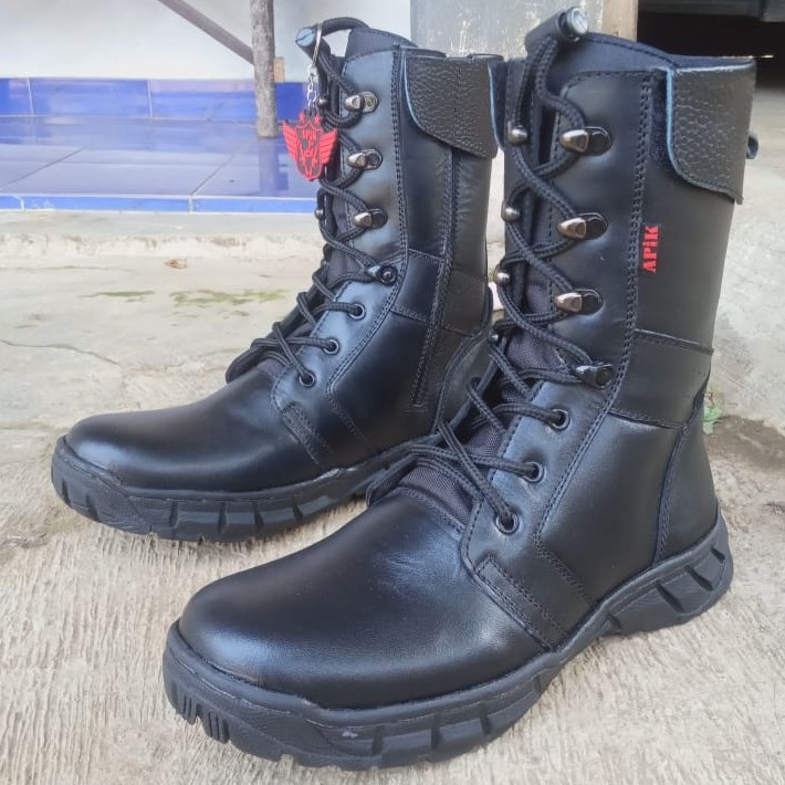 Sepatu Pdl Sabhara Kulit Asli APIK Sepatu PDL Tni Polri Security Satpam Sepatu Boots Pria Kulit Asli