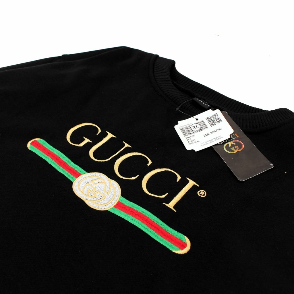 CREWNECK GCI BORDIR LOGO DEPAN / GUCCI PREMIUM / CREWNECK GUCCI UNISEX