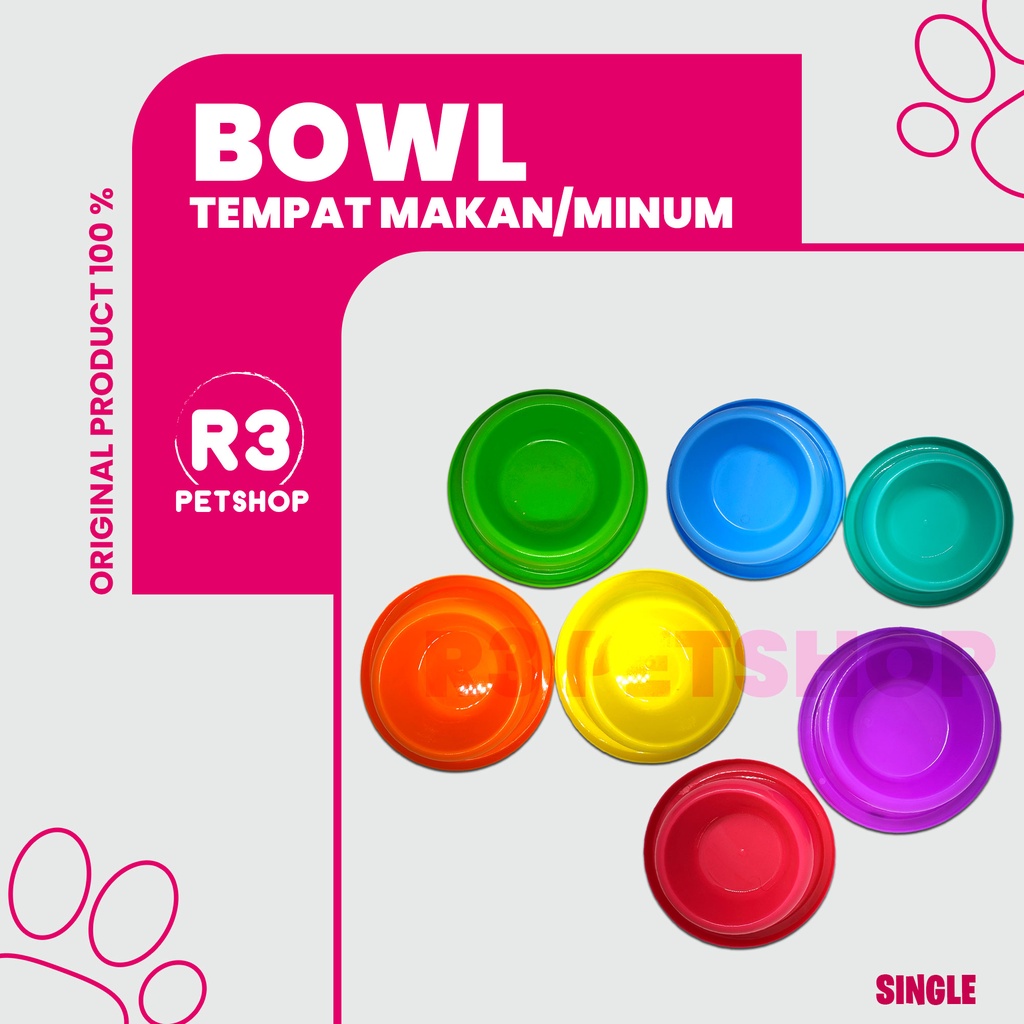 Tempat makan Kucing Anjing single bowl