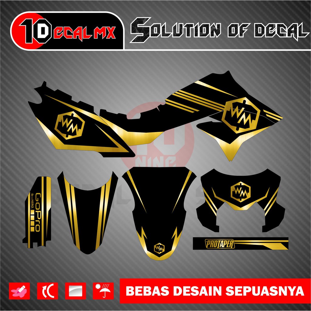(COD) decal sticker kawasaki klx dtracker new gold