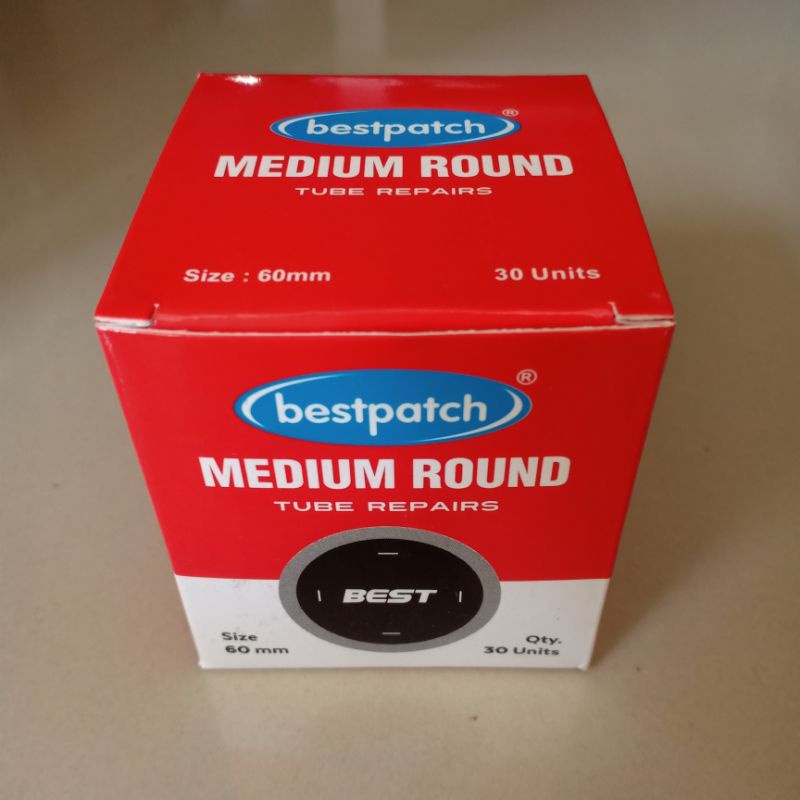 Bestpatch Medium Round 60mm 1 Box isi 30pcs - Karet Tambal Ban Dalam - Best - Bestpatch