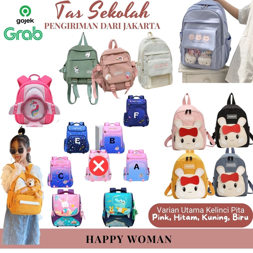 Tas Sekolah Anak Perempuan Tas Ransel Anak Tas Fashion Backpack Wanita Pria Tas Anak Sekolah SD SMP SMA SMK Import