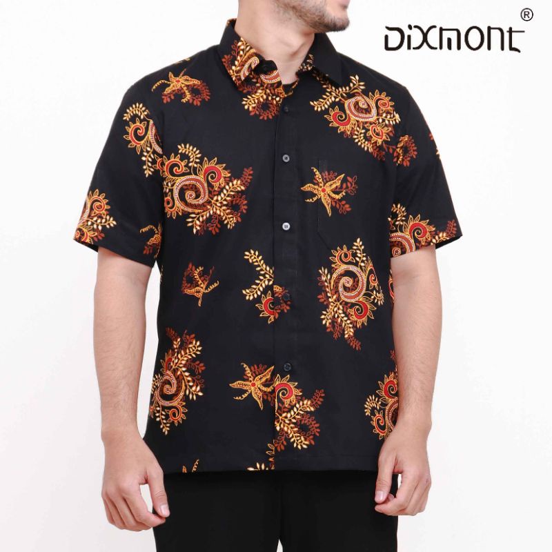 Dixmont Kemeja Pria Batik Pendek Hem BS00821