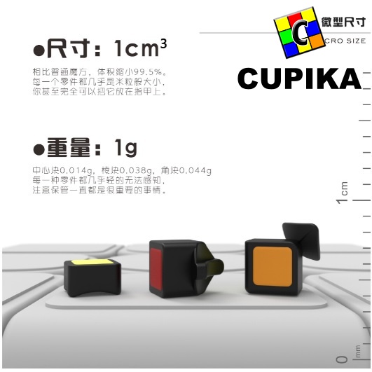 Rubik CubeLab Mini 3x3 1 cm Black Base 3x3x3 10 mm Cube Lab 1x1x1 cm3