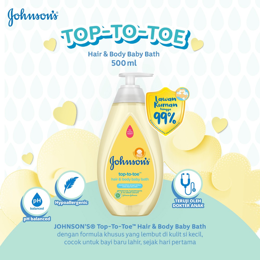 JOHNSON'S | TOP TO TOE HAIR &amp; BODY BABY BATH 500 ML | SABUN BAYI | SABUN JOHNSON | SABUN MANDI BAYi