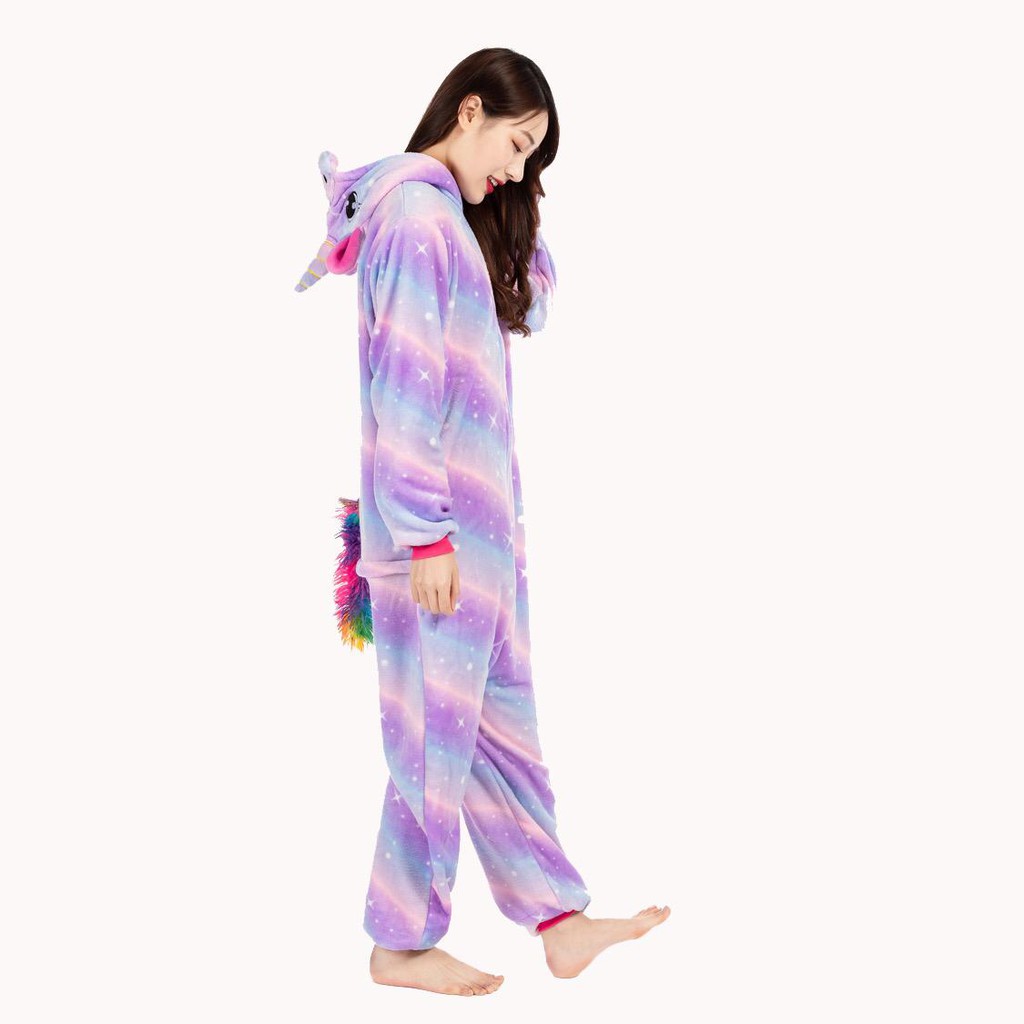 BAJU ONESIE UNICORN GALAXY UNGU PIYAMA KOSTUM COSPLAY