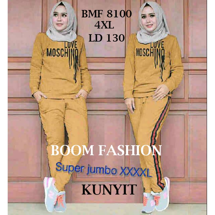 BOOM - SET TRAINING XL(5900), XXL(7333), 3XL(7711), 4XL(8100) Set Wanita Muslim Jumbo/ Set Olahraga Wanita