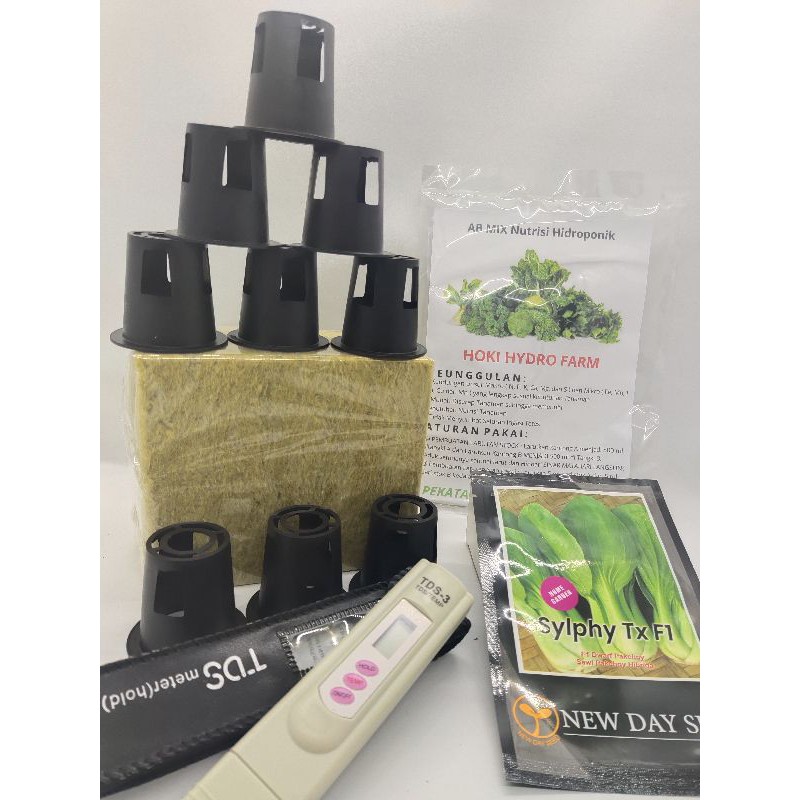 Paket Menyemai Hidroponik Mini Benih Pakcoy
