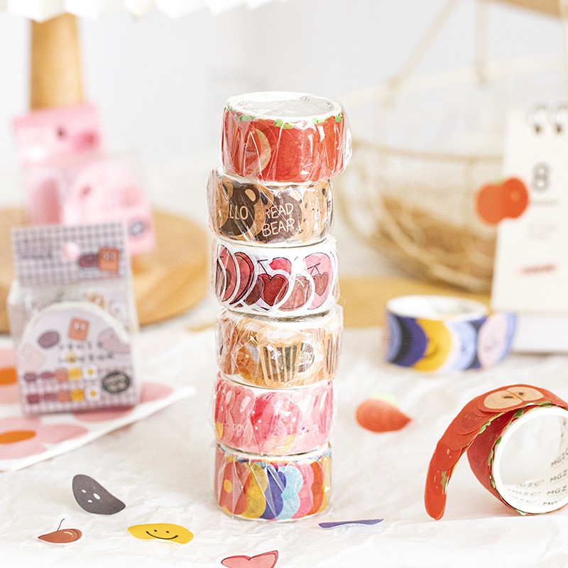 

(100pcs) Die Cutting Sticker Tape Cute Cartoon Dekorasi Scrapbook Journal DIY