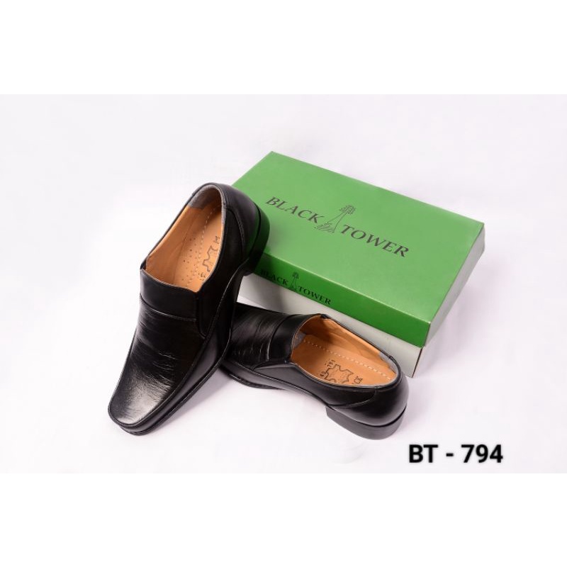 BT-794 Sepatu Pantofel Pria Sepatu Pantopel Formal Hitam Kerja Pesta Kulit