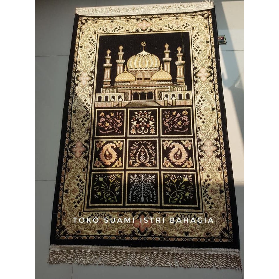 [CUCI GUDANG] Sajadah Tebal Sultan Salahuddin Hitam High Quality Lebar Penuh Berkah