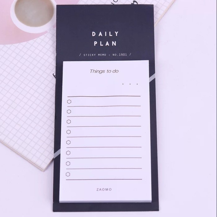 

[RESTOCK] Cute Memopad Planner daily plan checklist sticky notes - Putih