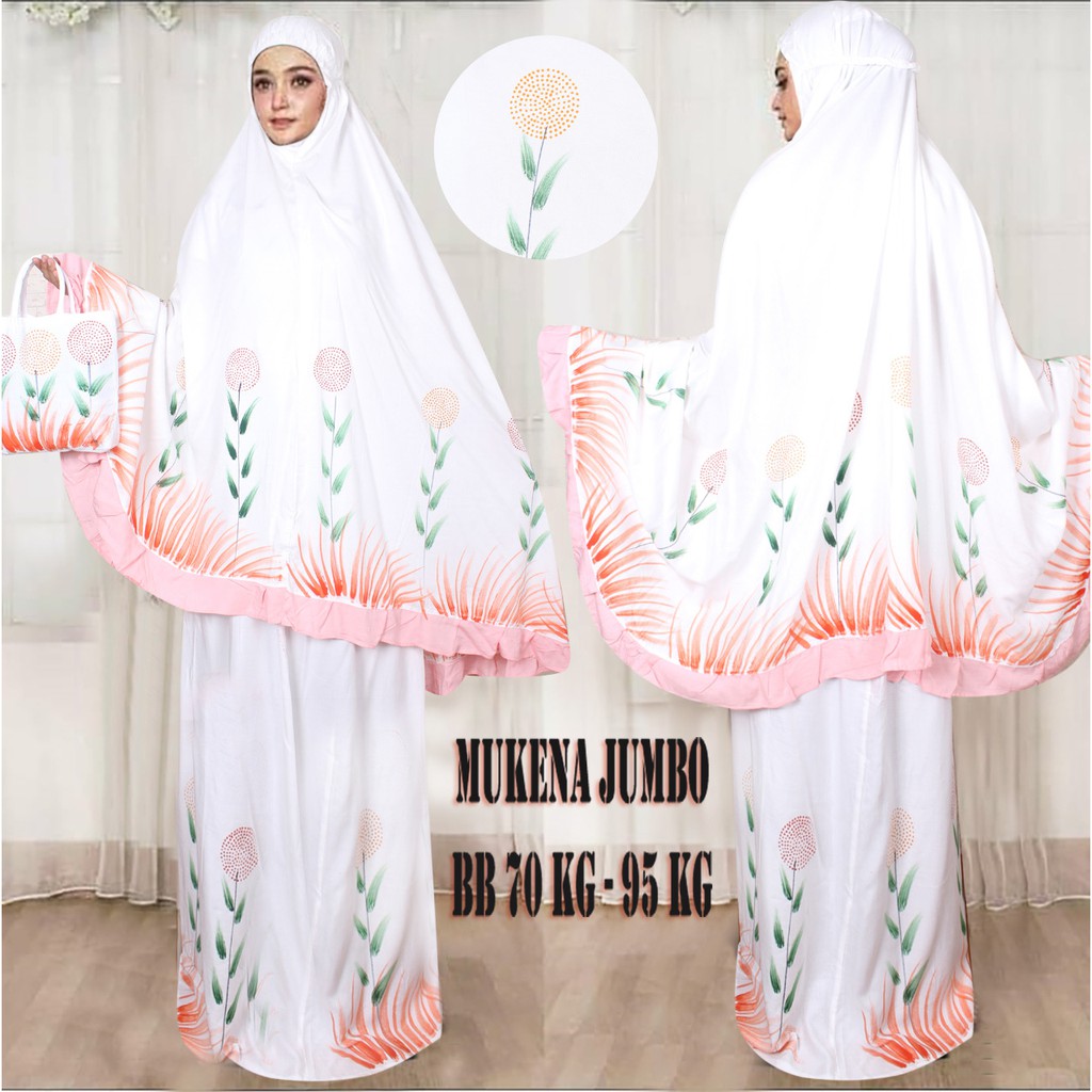 Mukena Bali Mukena Rayon Bahan Adem Fashion Mukena Dewasa Jumbo Lukis Kapas - Biru