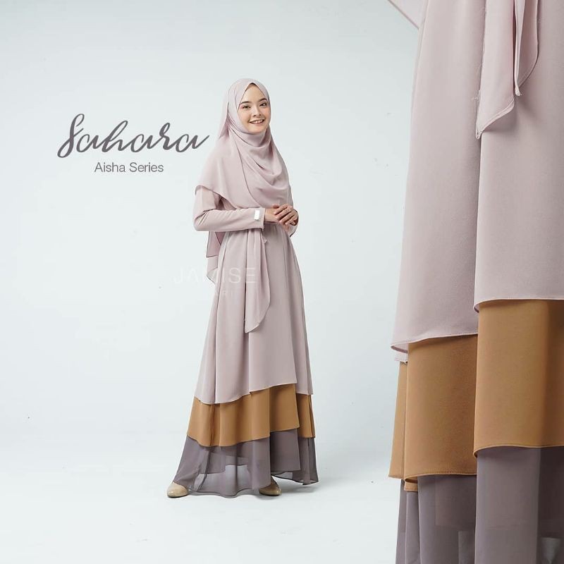Set Gamis+Khimar Syari | Aisha Series - Sahara | Jamise