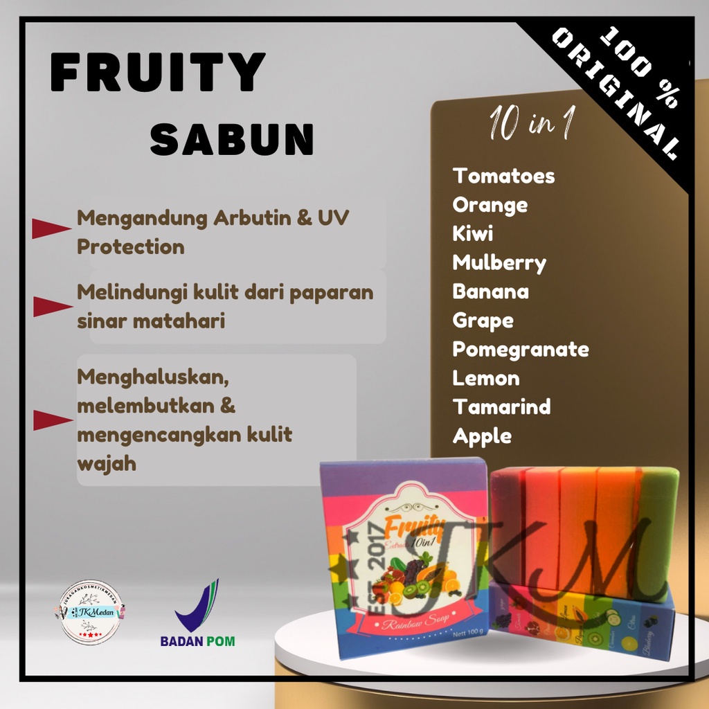 Fruitamin Soap BPOM Fruity 10in1 Original Sabun Fruitamin BPOM Fruitamin Fruitty Soap