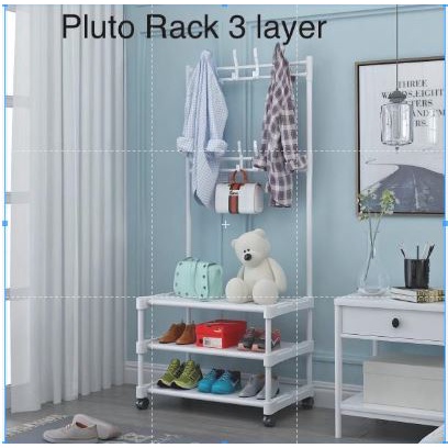 PLUTO RACK - RAK GANTUNG BAJU / RAK PENYIMPAN BAJU / RAK JEMURAN  BAJU / RAK SEPATU PENYIMPAN JAKET 