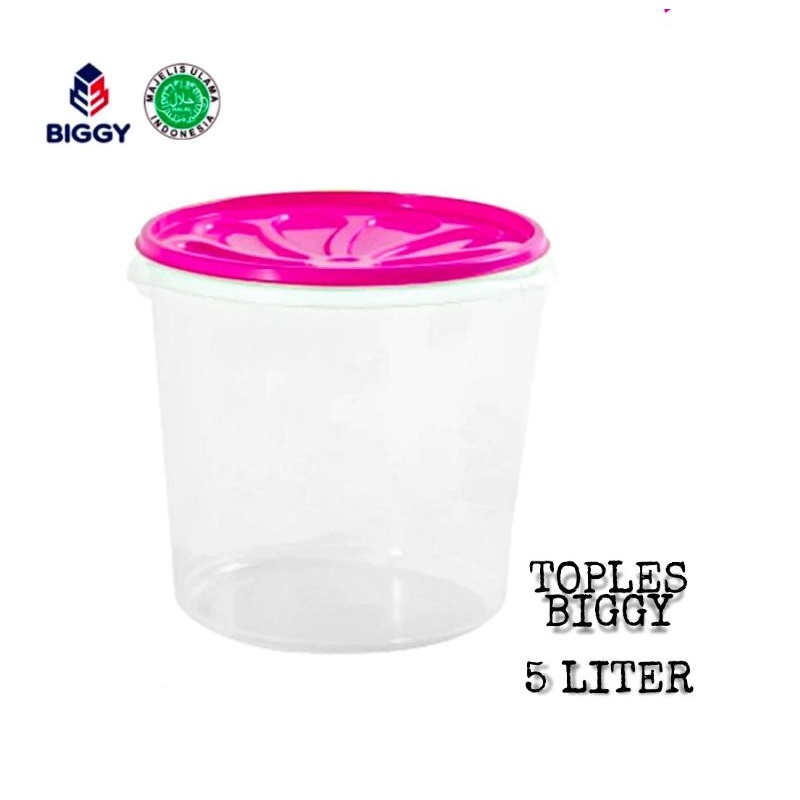 Toples Biggy 5 Liter / Toples Krupuk / Toples Cemilan / Tempat Penyimpanan Cemilan / Toples Tidak Berbau