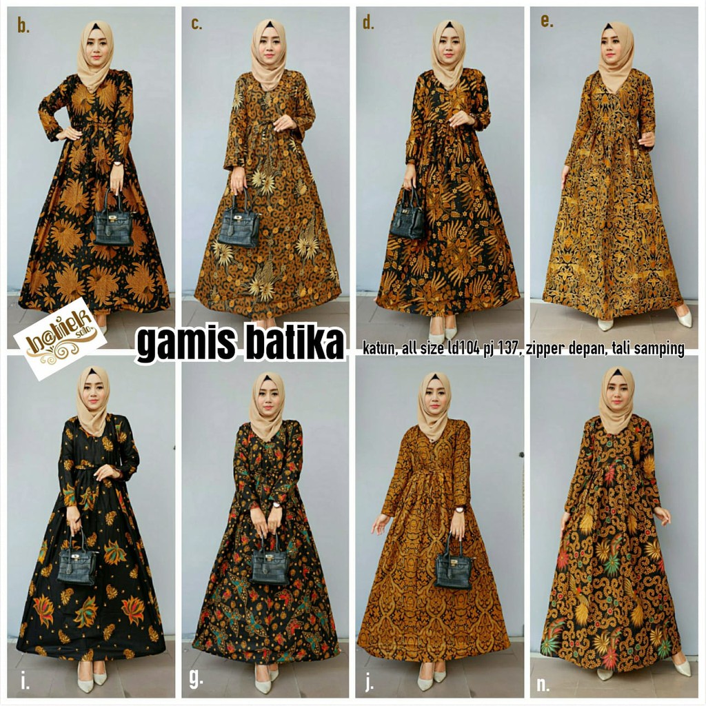 Batik Solo Gamis Batika Kode ABCDEFGHI Batieksolo GAMIS BATIK SOLO PREMIUM MODERN