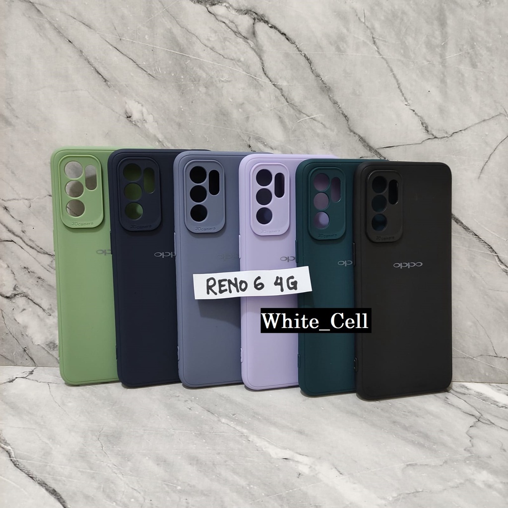 Oppo A3S A53 A33 A54 A74 4G Reno 6 4G Soft Case Candy Warna Warni Macaron Protector 3D Camera Logo Silicon White_Cell