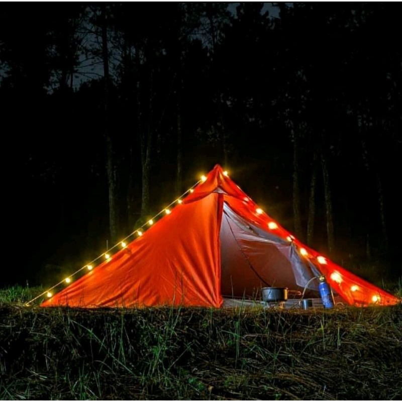 LAMPU HIAS DEKORASI LAMP GLAMPING LAMPU TENDA CAMPING 10 METER BATERAI DAN USB - LAMPU HIAS TENDA - LAMPU LED - LAMPU TENDA CAMPING / LAMPU HIAS CAMPING BOREALIS / LAMPU TUMBLER