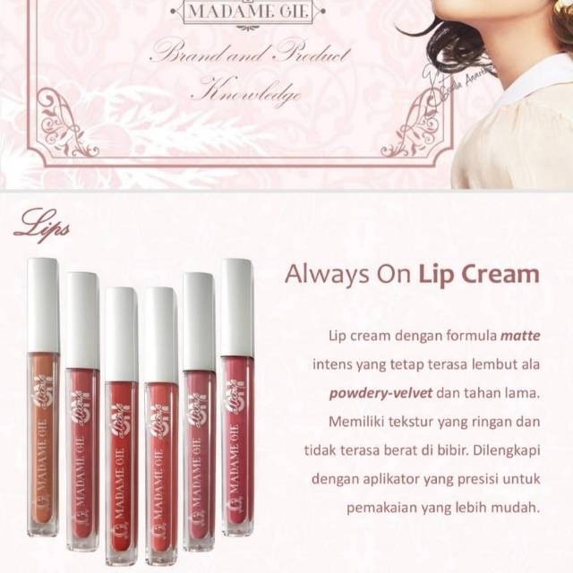 ❤ RATU ❤ Madame Gie Always On Lip Cream | Lipstik Waterproof (✔️BPOM)