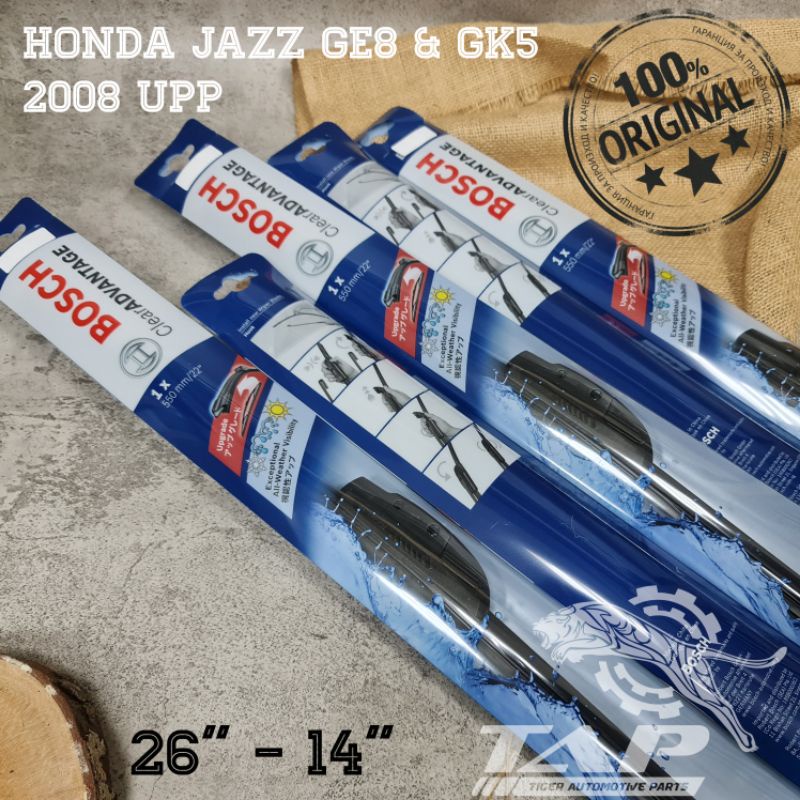 WIPER MOBIL FRAMELESS JAZZ GE8 BOSCH CLEAR ADVANTAGE 26&quot; - 14&quot; ORIGINAL