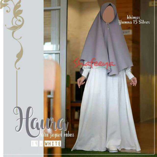 Gamis Haura Jagurad Putih by Shafeeya