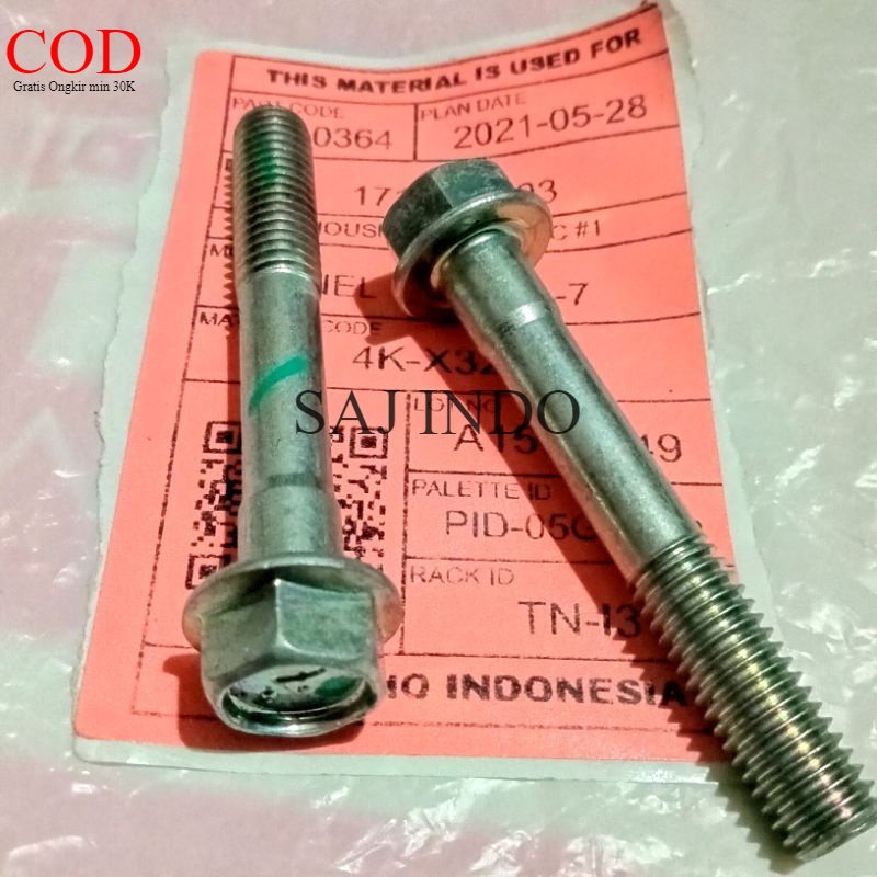 BAUT TOPI ORIGINAL FLANGE M8 X 55 KUNCI 12 BAJA