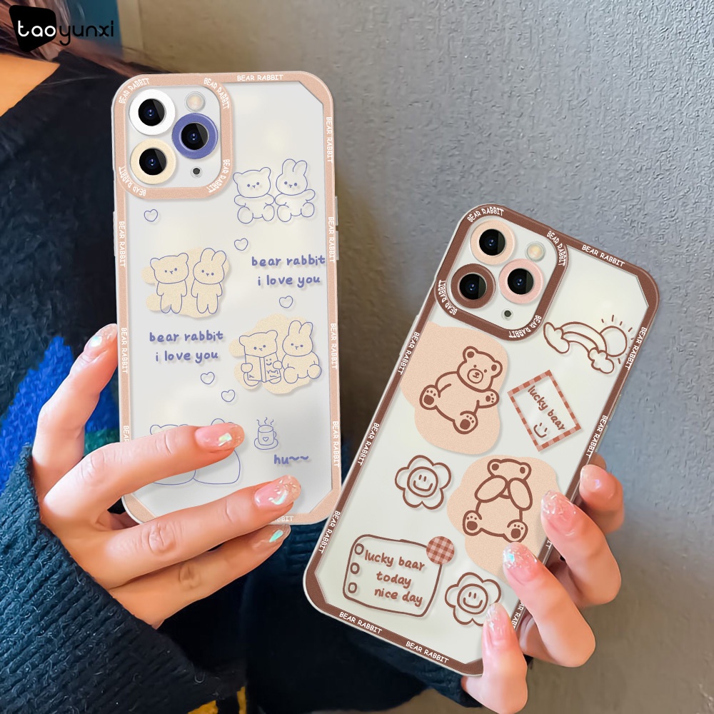 Casing TPU Realme C21Y C25Y C35 C31 C20A C25 C25S C12 Narzo 50A 50i C21 C15 C11 9i 8 5i 6 6i 5Z 6i 5G 6Z Motif Kartun Beruang