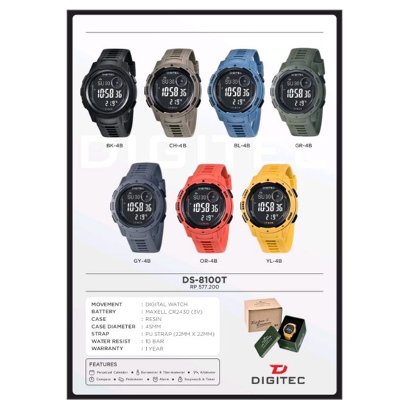 DG 8100 OUTDOOR JAM TANGAN TERLARIS DS 8100 DIGITEC ORIGINAL 8100 FASHION