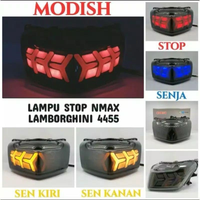 Lampu Stop Nmax 2015-2019 Lampu Belakang Nmax Old 3 in 1 Ready Model Lexus &amp; Lamborghini